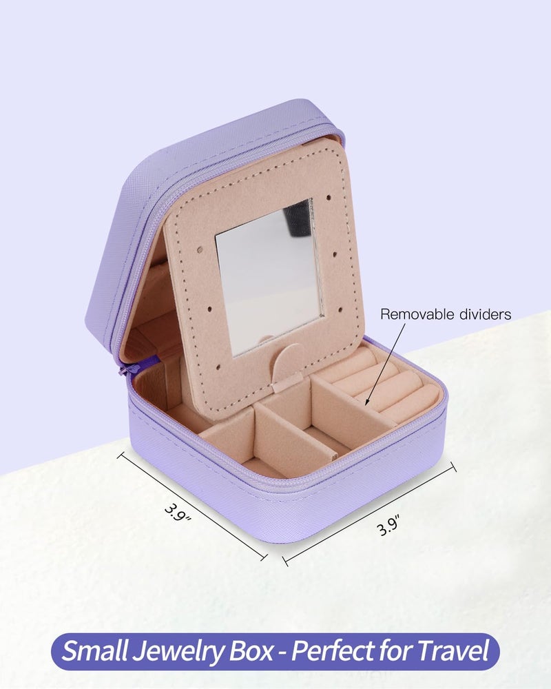 Uygafly Christmas Gifts for Teens Girls - Gifts for Teen Girl Trendy Stuff,Birthday Gifts for 5 6 7 8 9 10 11 12 13 14 15 Year Old Girls,Cute Travel Jewelry Case Small Box | Lavender,A - Image 5